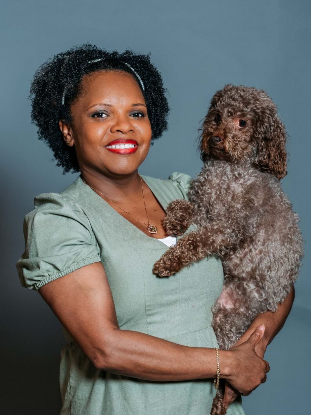 Jowanna Daley with her Poodle, Jada